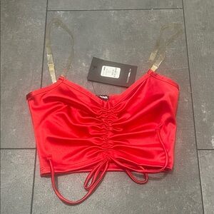 Fashion Nova Scarlet Ruched Crop Top